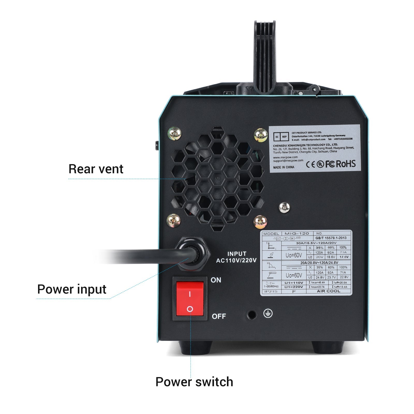 Mecpow MIG-120 Dual-voltage Gasless Welding Machine