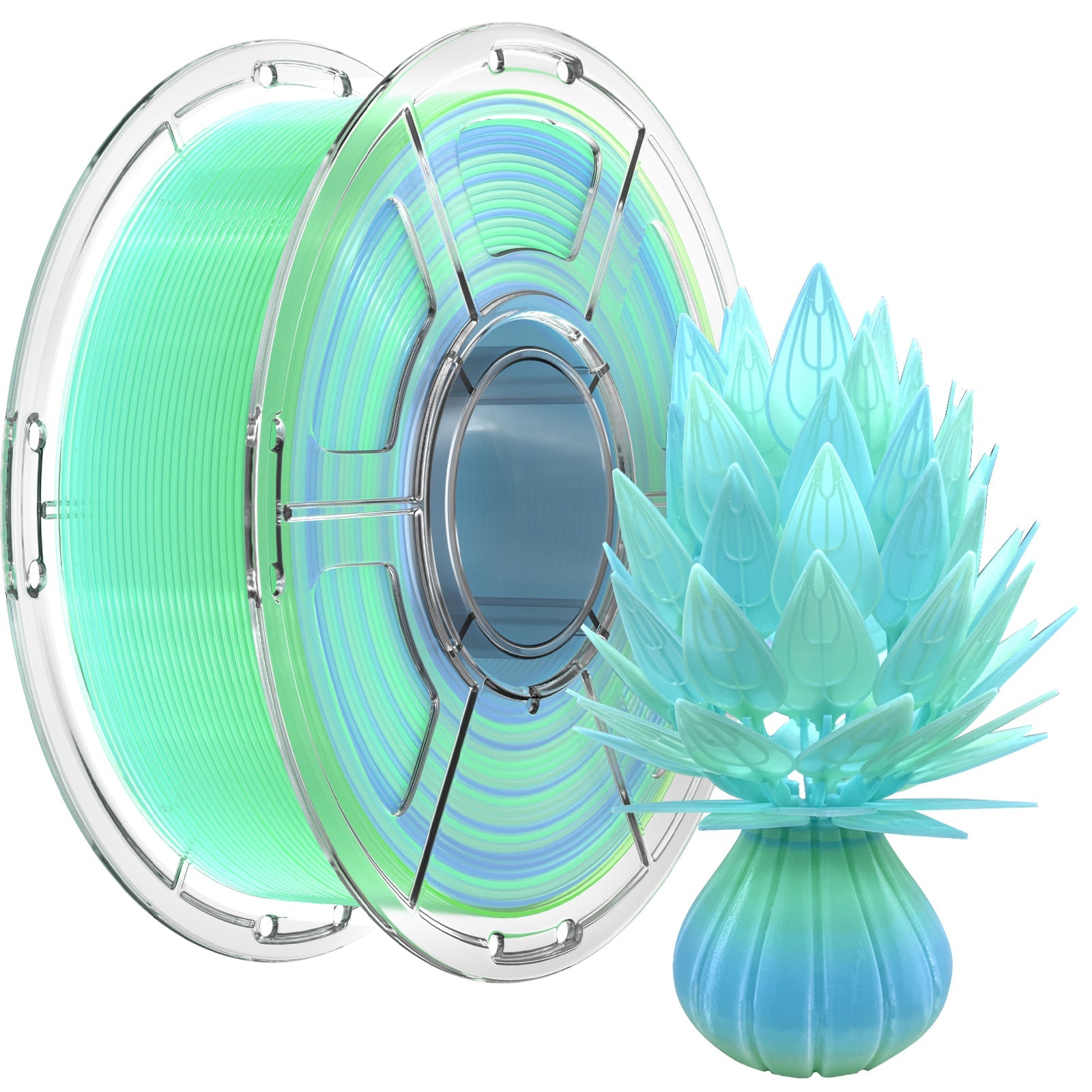 Mecpow PETG Translucent Gradient 3D Printing Filament EU Blue-Green