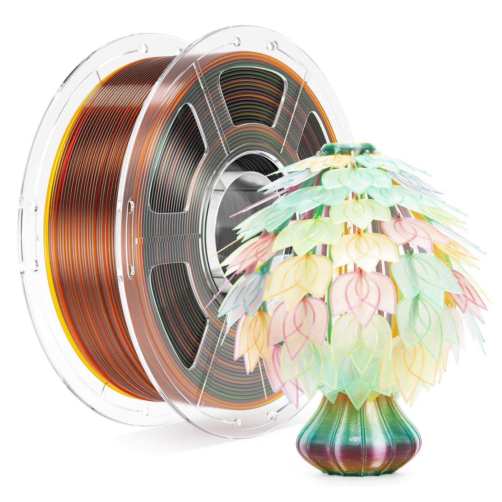Mecpow PETG Transparent Rainbow 3D Printer Filament Rainbow01