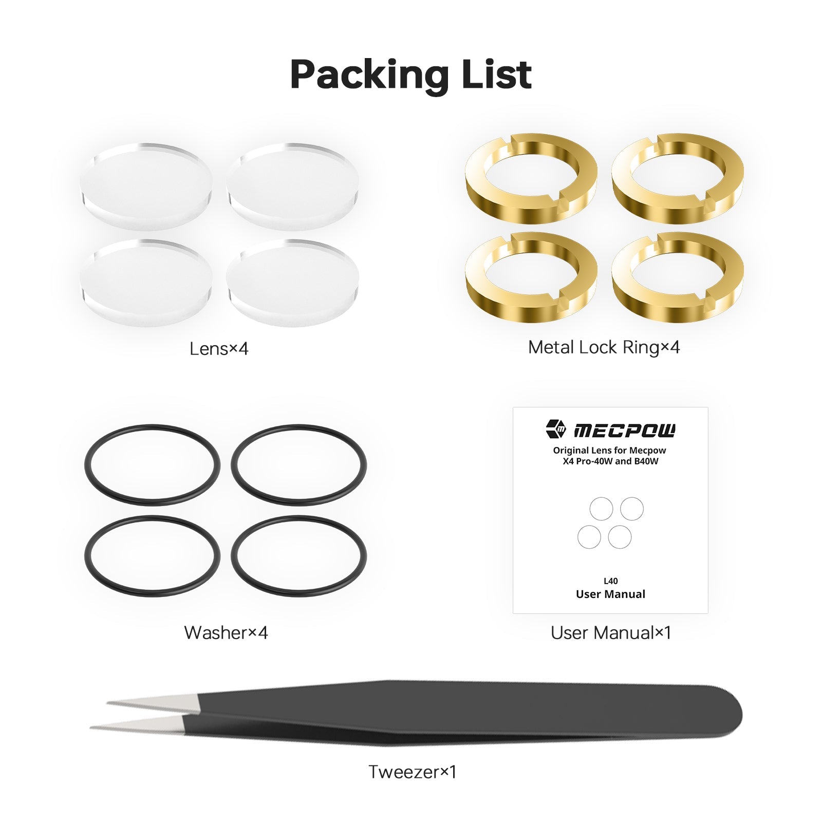 Mecpow L40 4pcs Laser Module Original Lens Suitable for X4 Pro-40W&B40W