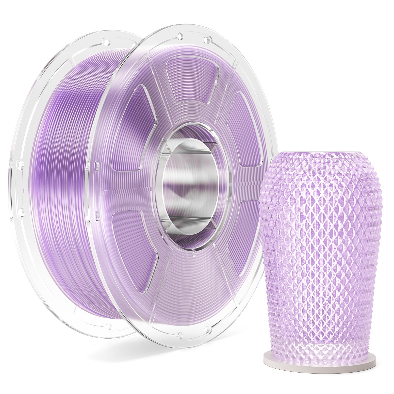 Mecpow PETG High Speed Transparent 3D Printer Filament Light Purple