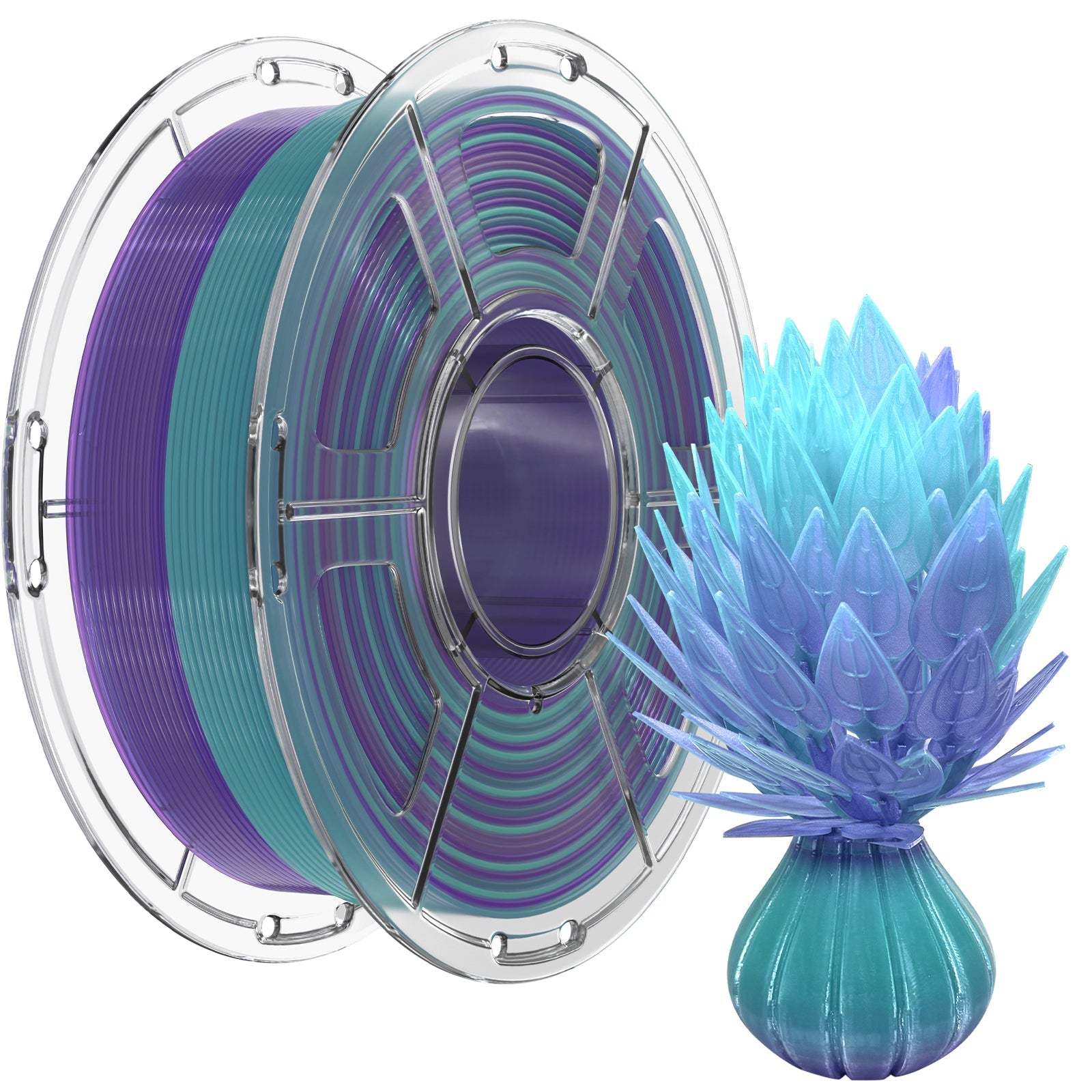 Mecpow PETG Translucent Gradient 3D Printing Filament EU Green-Purple