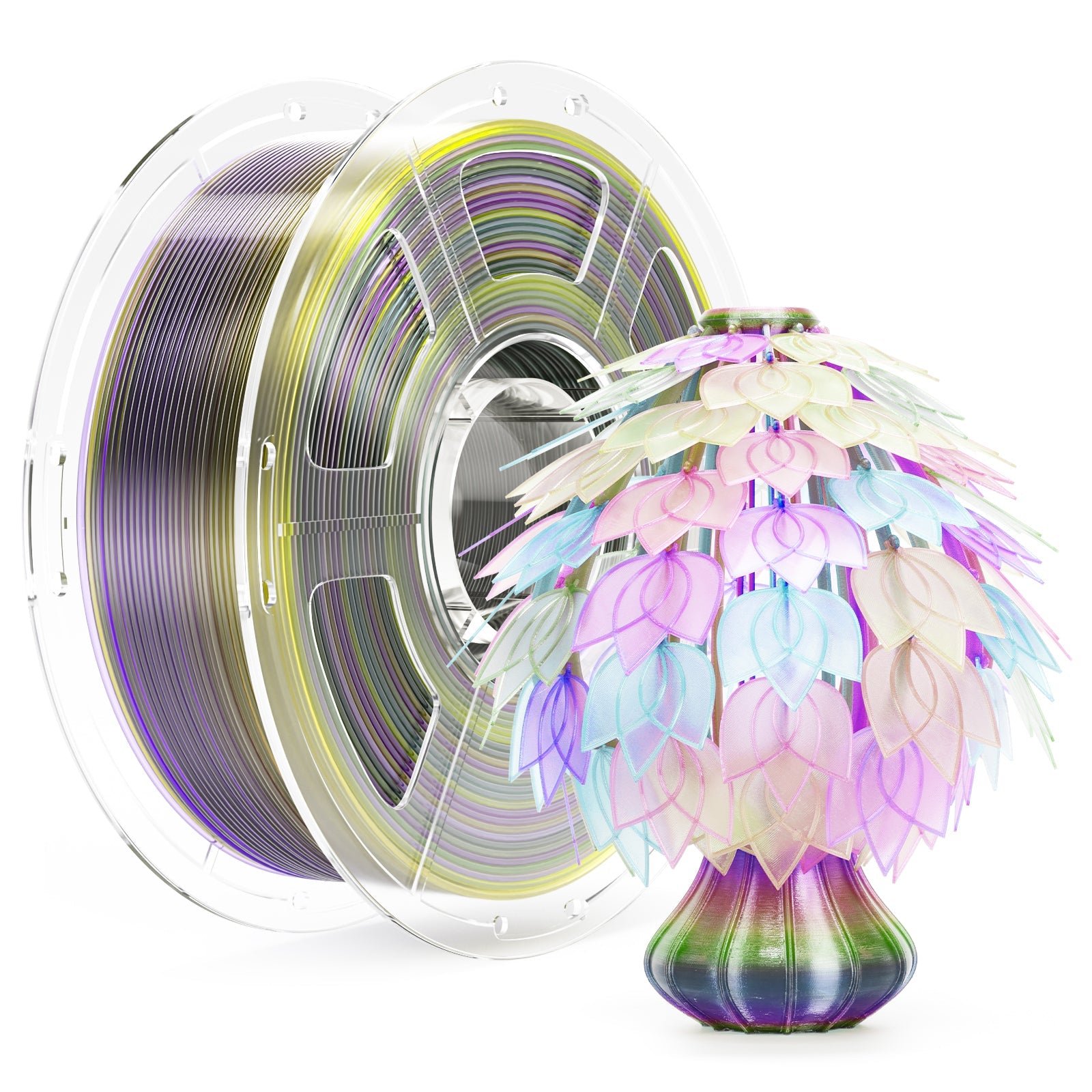 Mecpow PETG Transparent Rainbow 3D Printer Filament Rainbow02